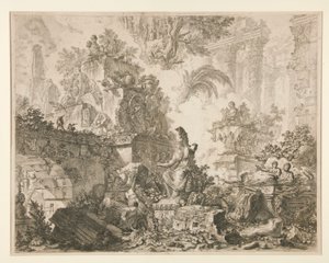 Vedute di Roma: Frontispiece with statue of Minerva by Giovanni Battista Piranesi