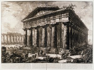 View of Temple of Neptune at Paestum by Giovanni Battista Piranesi