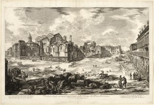 View of Visible Remains of the Baths of Diocletian, from Views of Rome by Giovanni Battista Piranesi