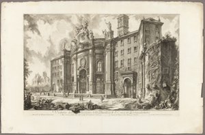 View of the Façade of the Basilica of the Holy Cross in Jerusalem, from Views of Rome