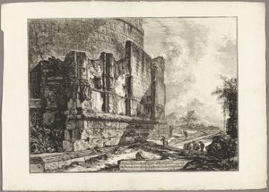 View of the Remains of the Tomb of the Plautii on the Via Tiburtina, near the Ponte Lugano, two miles distant from Tivoli, from Views of Rome by Giovanni Battista Piranesi