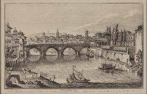 View of the Sisto Bridge by Giovanni Battista Piranesi