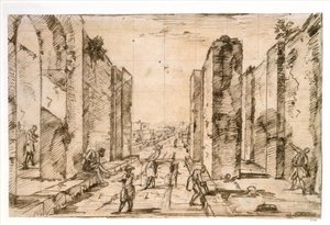 View through the Herculaneum Gate, Pompeii by Giovanni Battista Piranesi