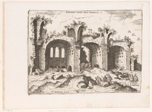 View of the Basilica of Maxentius in Rome