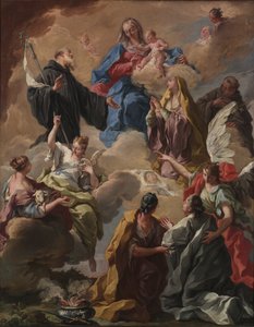 Saints Presenting a Devout Woman to the Virgin and Child by Giovanni Battista Pittoni