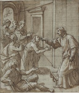 St Lawrence Healing the Blind by Giovanni Battista Pozzi