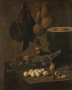 Still Life with Chickens and Eggs by Giovanni Battista Recco