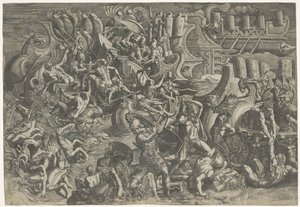 Sea Battle Between the Trojans and the Greeks