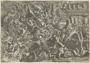 Sea Battle between the Trojans and the Greeks