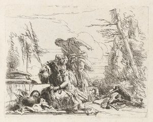 A Woman with Her Arms in Chains and Four Other Figures, from Various Capriccios by Giovanni Battista Tiepolo