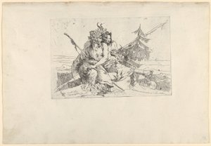Bacchant, Satyr, and Fauness, from the Scherzi, ca. 1740 by Giovanni Battista Tiepolo