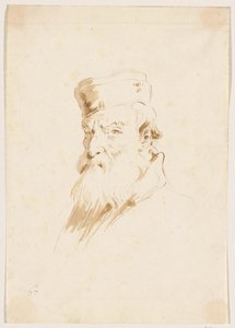 Bearded Man Wearing a Cap by Giovanni Battista Tiepolo