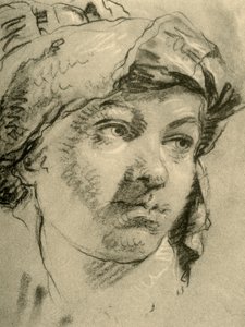 Head of a Girl with a Turban, mid 18th century by Giovanni Battista Tiepolo