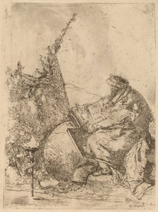 Philosopher Seated, with Globe, Book, and Compass by Giovanni Battista Tiepolo