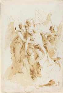 Saint Mary Magdalene Lifted by Angels by Giovanni Battista Tiepolo