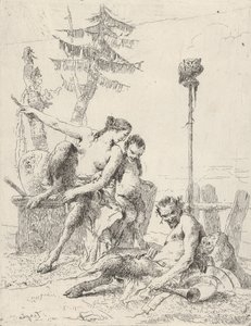 Satyr Family Pan and his Family, from the Scherzi by Giovanni Battista Tiepolo