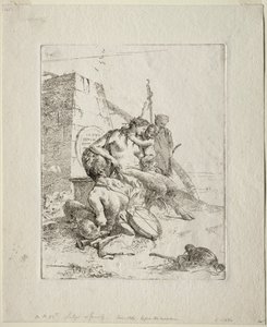 Scherzi: Satyr Family with the Obelisk by Giovanni Battista Tiepolo