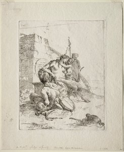 Scherzi di Fantasia: Satyr Family with the Obelisk by Giovanni Battista Tiepolo