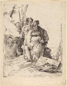Seated Magician with Other Figures beside an Altar by Giovanni Battista Tiepolo