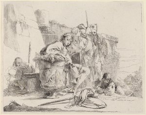 Seated Youth Leaning Against an Urn by Giovanni Battista Tiepolo