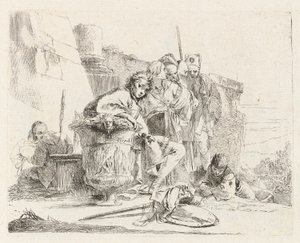 Seated Youth Leaning against an Urn, from Various Capriccios by Giovanni Battista Tiepolo