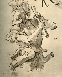 Soldier Raising His Arm to Strike