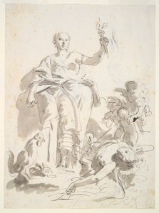Study for the fresco Industry Triumphing over Idleness, at the Villa Lochi al Biron by Giovanni Battista Tiepolo