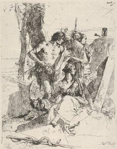 The Discovery of the Tomb of Punchinello, from the Scherzi, ca. 1743-50 by Giovanni Battista Tiepolo