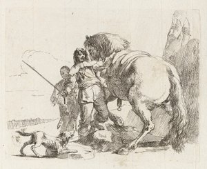 The Rider Standing by His Horse, from Various Capriccios by Giovanni Battista Tiepolo