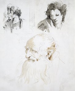 Three Studies of Heads by Giovanni Battista Tiepolo