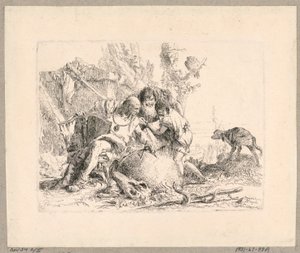 Two Philosophers and Boy, Plate 22 from the Scherzi di Fantasia by Giovanni Battista Tiepolo