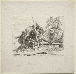 Various Caprices: The Two Soldiers and the Two Women by Giovanni Battista Tiepolo