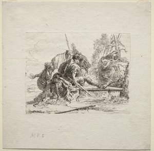 Various Caprices: The Two Soldiers and the Two Women by Giovanni Battista Tiepolo