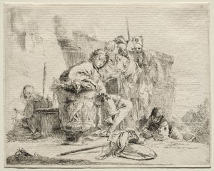 Various Caprices: Young Man Seated, Leaning Against an Urn by Giovanni Battista Tiepolo