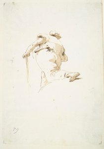 Walking Male Figure Seen Obliquely from Below