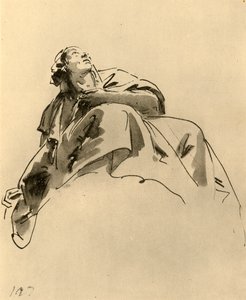 Woman Sitting, Seen Obliquely from Below by Giovanni Battista Tiepolo