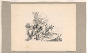 Woman with an Infant Satyr, from the Vari Capricci
