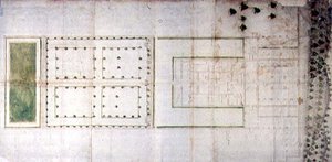 Plan of the Medici Villa at Agnano by Giovanni Battista da Sangallo