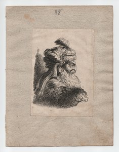 Turkish Head with Turban by Giovanni Benedetto (1609 64) (after) Castiglione