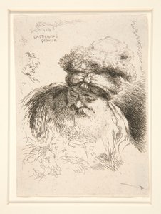 An Old Man with a Large Beard, Seen in Front View, His Head and Eyes Lowered, from the Series The Little Heads by Giovanni Benedetto Castiglione