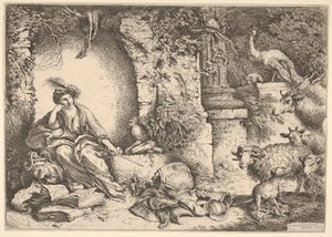Circe changing the companions of Ulysses into beasts by Giovanni Benedetto Castiglione