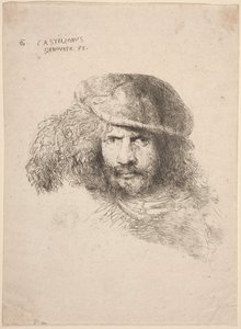Head of a Young Man in a Feathered Hat (so-called Self-Portrait) by Giovanni Benedetto Castiglione