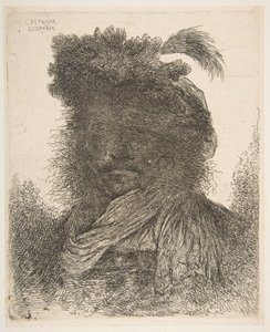 Head of a Man in Shadow Turned Slightly to the Left