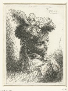 Head of a Young Man with an Earring (series title: Small Study of Heads with Oriental Headdresses) by Giovanni Benedetto Castiglione