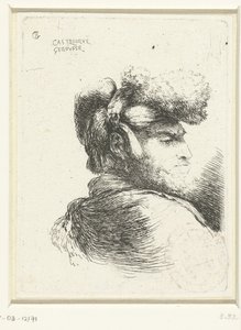 Head of a Man with a Fur-Trimmed Hat, Small Study of Heads with Oriental Headgear (series title)