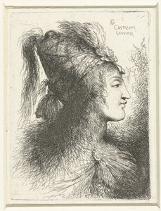 Head of a Young Man with a High Hat, Head of a Young Woman, Small Study of Heads with Oriental Headgear (series title)