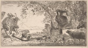Pan Reclining before a Large Vase by Giovanni Benedetto Castiglione