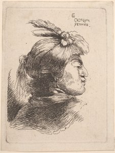 Small Oriental Head by Giovanni Benedetto Castiglione