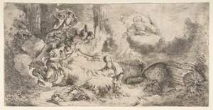 The Virgin and Child, God the Father Upper Right, Angels at Left