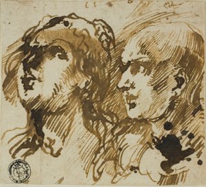 Two Heads by Giovanni Benedetto Castiglione